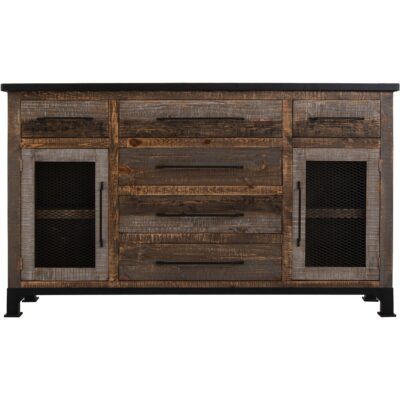 Antique 6 Drawer 2 Doors Buffet