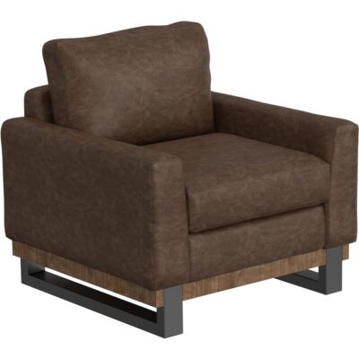 Mita Metal & Wood Base Armchair