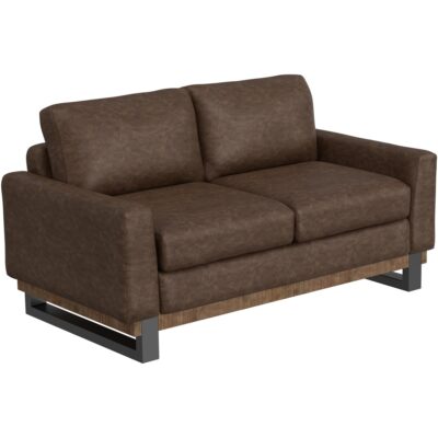 Mita Metal & Wood Base Loveseat