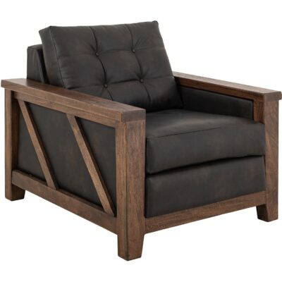 Walnut Wooden Frame & Base Armchair