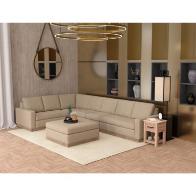 Alternative view of Georgia Wooden Frame & Base Upholstered Square Ottoman