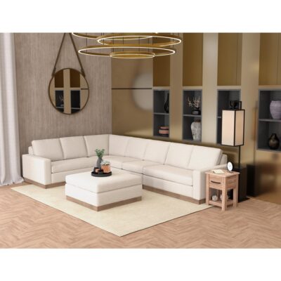 Alternative view of Georgia Wooden Frame & Base Upholstered Square Ottoman