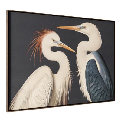 Alternative view of Two Cranes Framed Painting