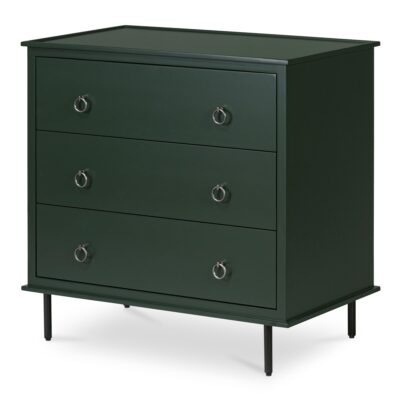 Alternative view of Reagan 3 Drawer Nightstand Deep Green