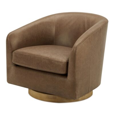 Alternative view of Oscy Leather Swivel Chair Tan