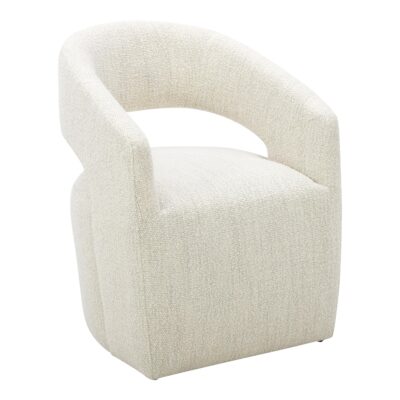 Alternative view of Barrow Rolling Dining Chair White Mist