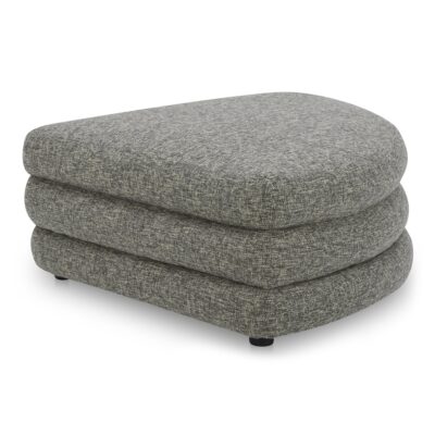 Alternative view of Lowtide Curved Ottoman Stone Tweed