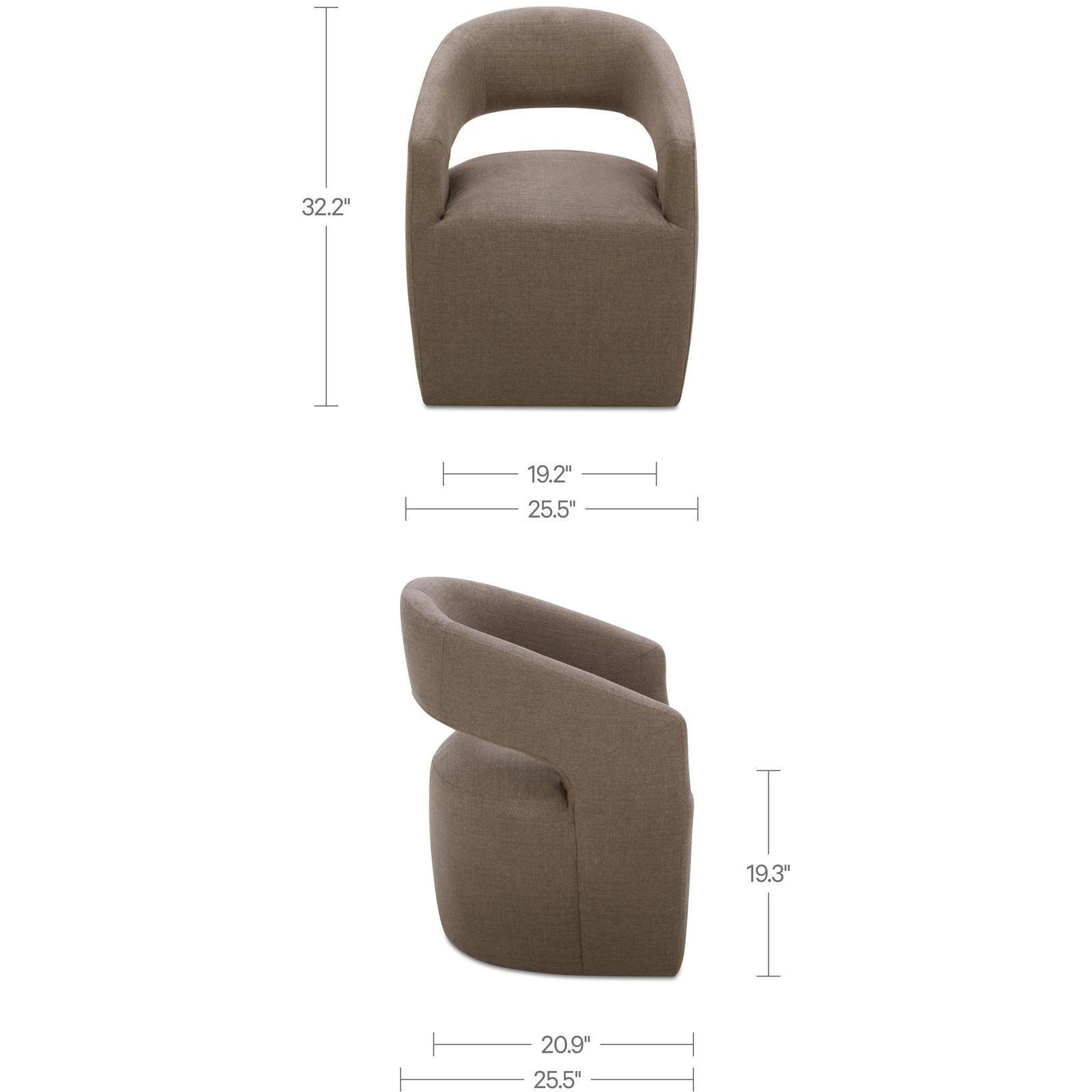 Barrow Rolling Dining Chair Soft Taupe - Image 2