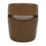 Barrow Rolling Dining Chair Tan Leather - Image 4