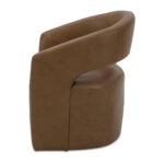 Barrow Rolling Dining Chair Tan Leather - Image 3