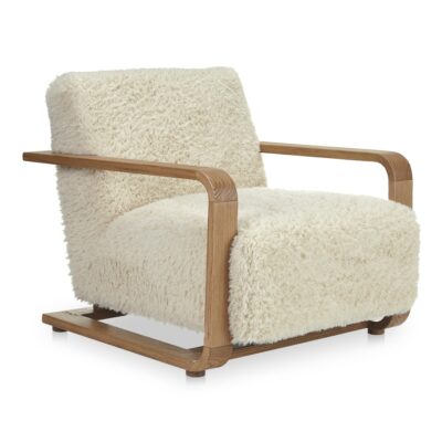 Alternative view of Eckersley Lounge Chair Cream Faux Fur