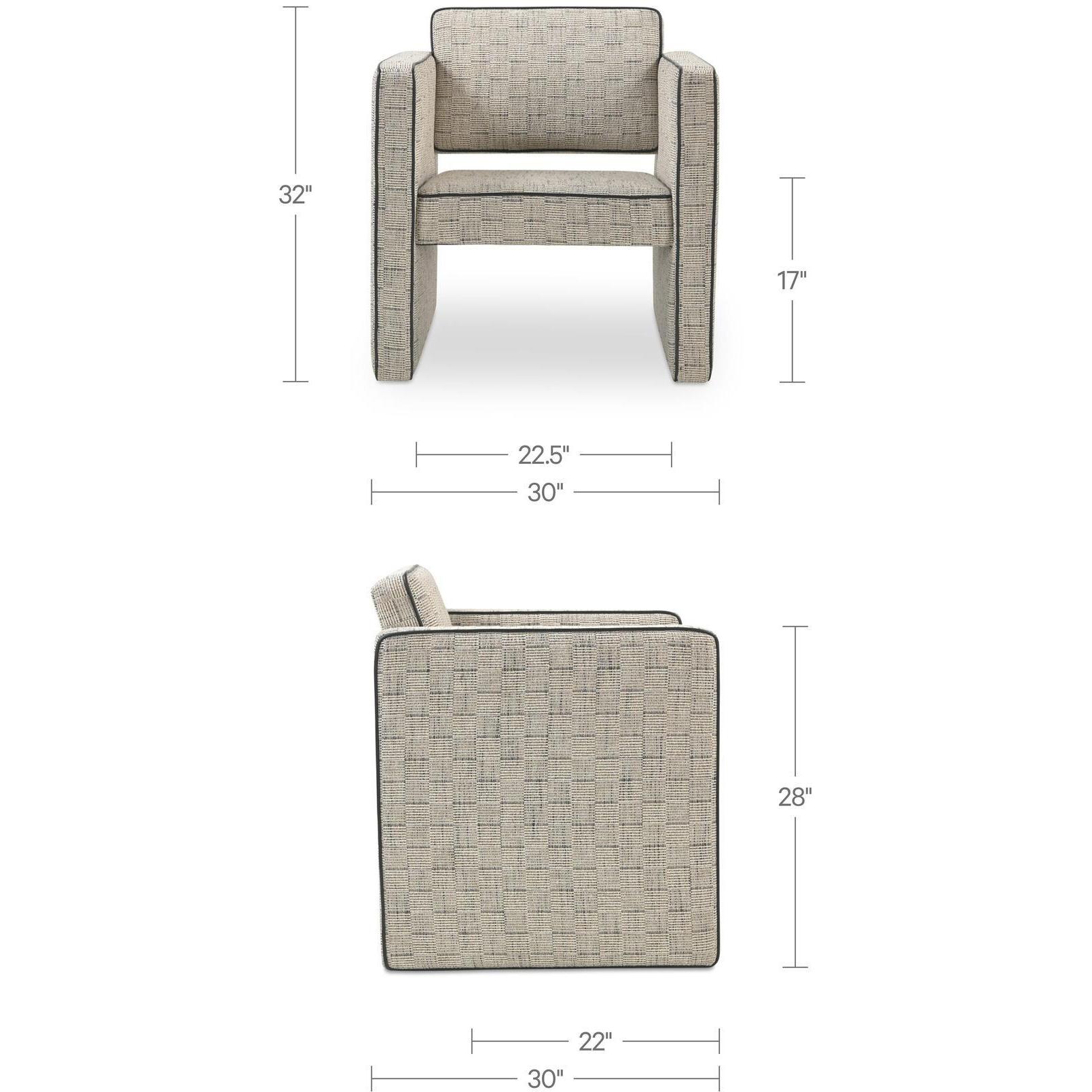 Harris Accent Chair Black And Beige Weave - Image 3