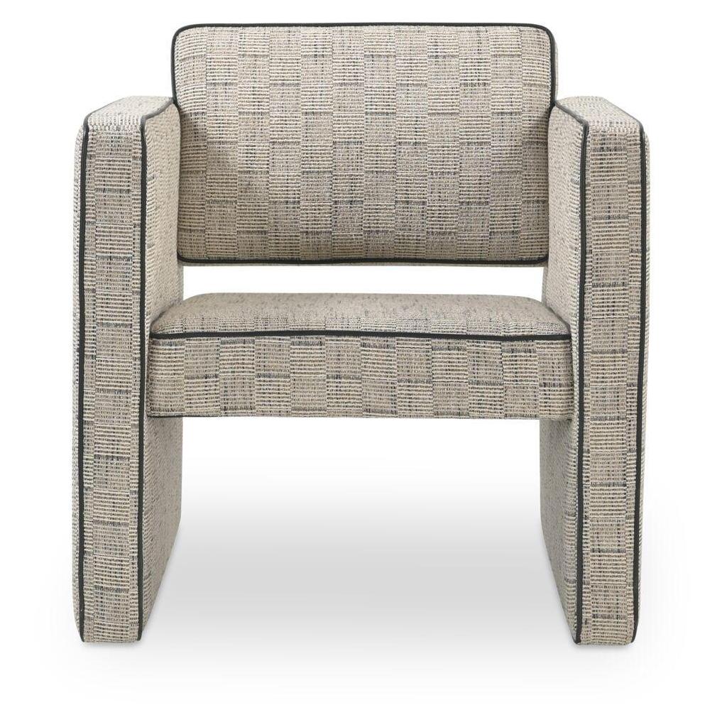 Harris Accent Chair Black And Beige Weave