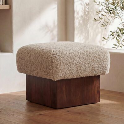 Alternative view of Serge Ottoman Cream Faux Shearling