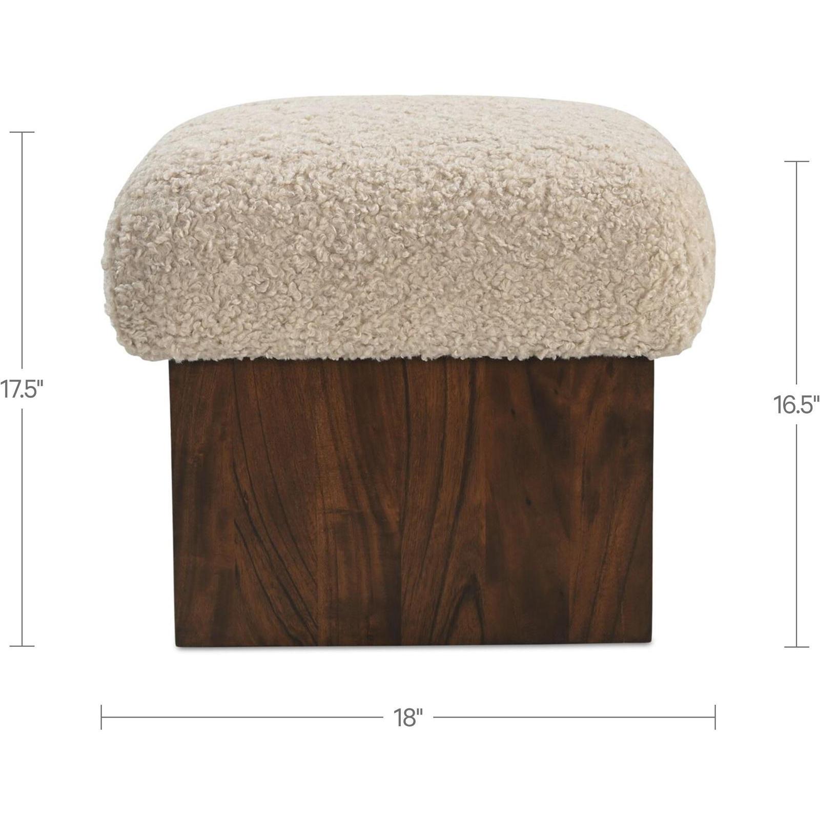Serge Ottoman Cream Faux Shearling - Image 3