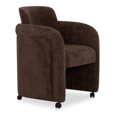Alternative view of Mesto Rolling Dining Chair Dark Brown