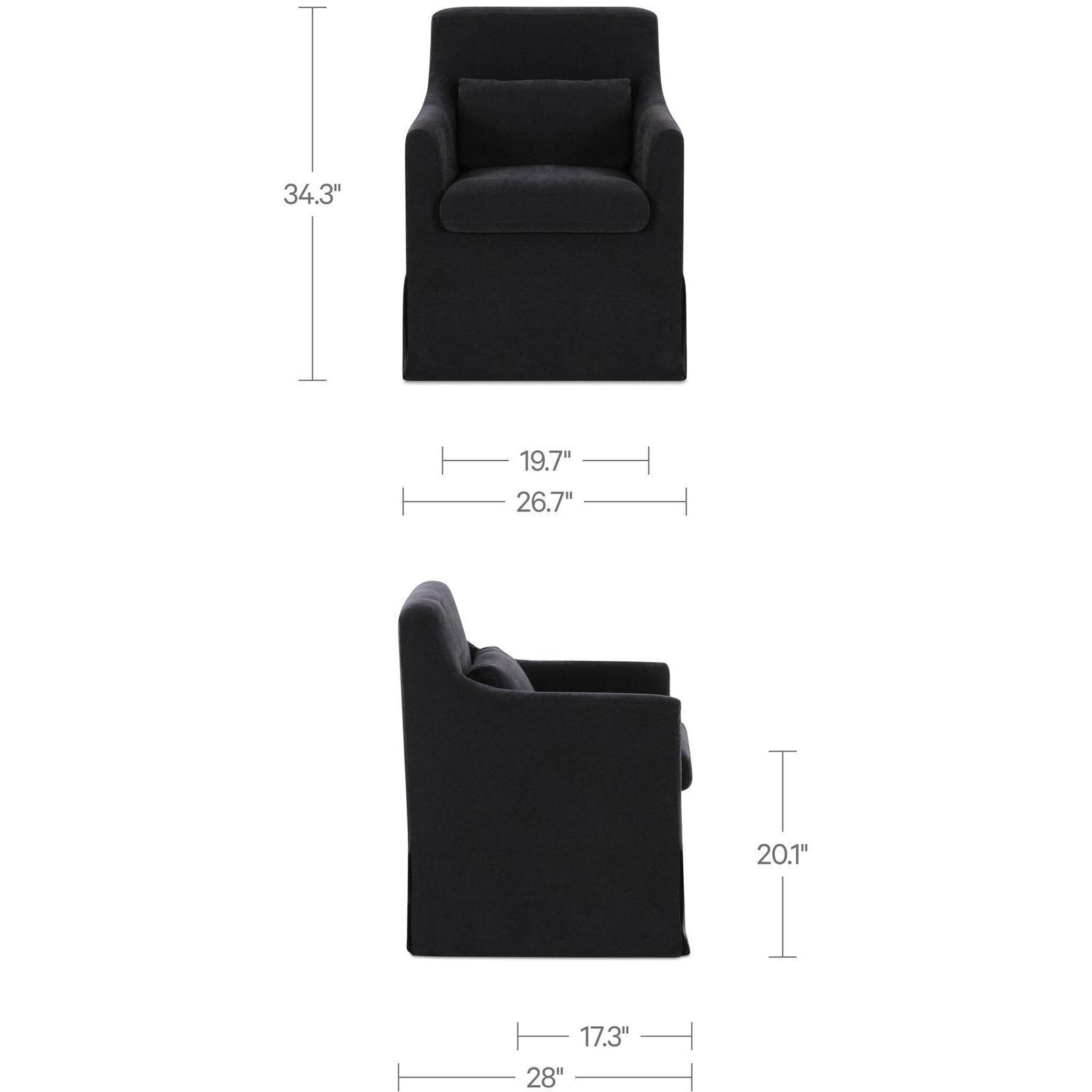 Lydia Slipcover Dining Chair Black - Image 3