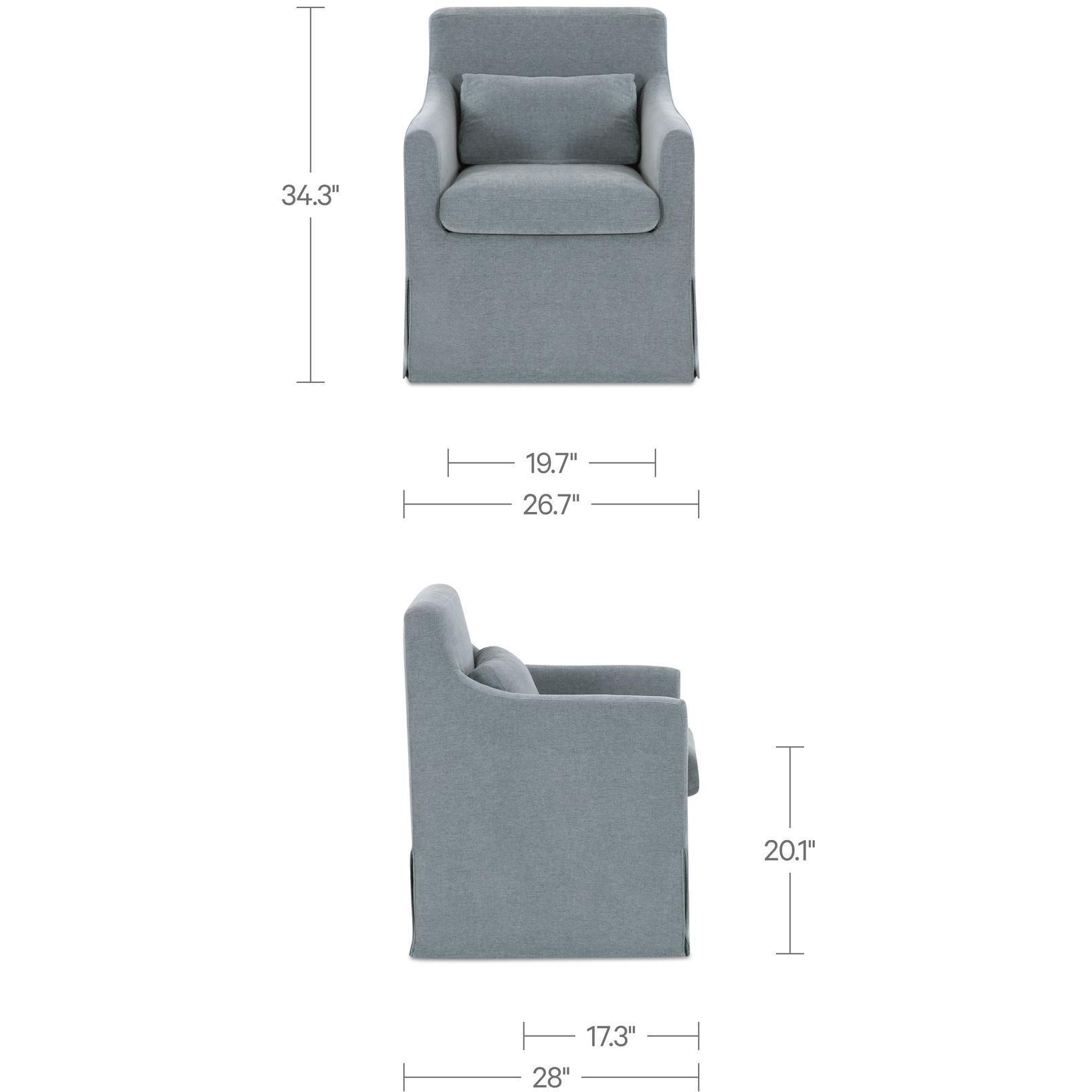 Lydia Slipcover Dining Chair Blue - Image 3