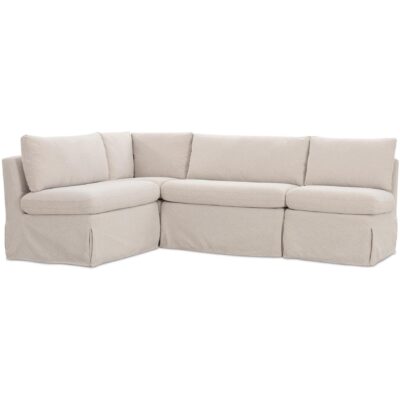 Fable Slipcover Dining Banquette L-Shape Beige 96In