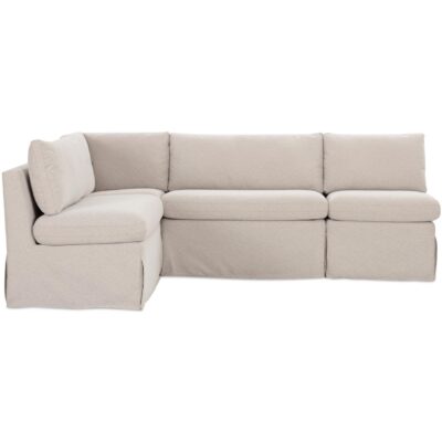 Fable Slipcover Dining Banquette L-Shape Beige 96In