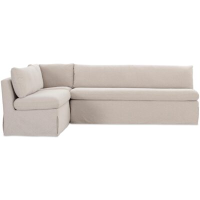 Fable Slipcover Dining Banquette L-Shape Beige  100.5In