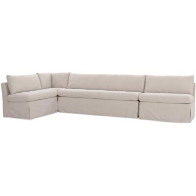 Fable Slipcover Dining Banquette L-Shape Beige 139.5In