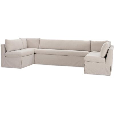 Fable Slipcover Dining Banquette U-Shape Beige 129In