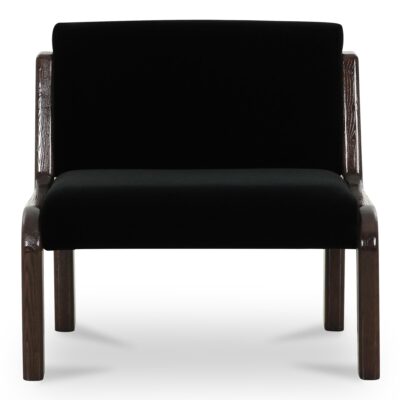 Edie Accent Chair Black Faux Mohair