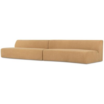 Naomi 2 Piece Wave Modular Sectional Golden Yellow
