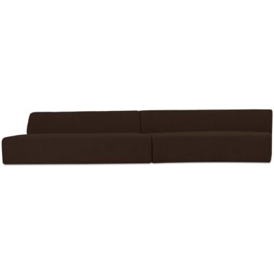 Naomi 2 Piece Wave Modular Sectional Dark Brown