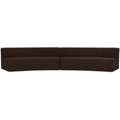 Naomi 2 Piece Concave Modular Sectional Dark Brown
