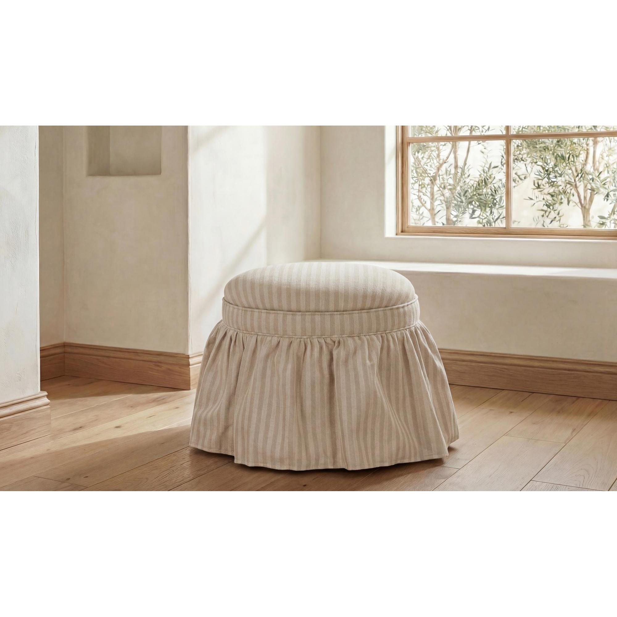 Heidi Storage Ottoman Beige Stripe - Image 3