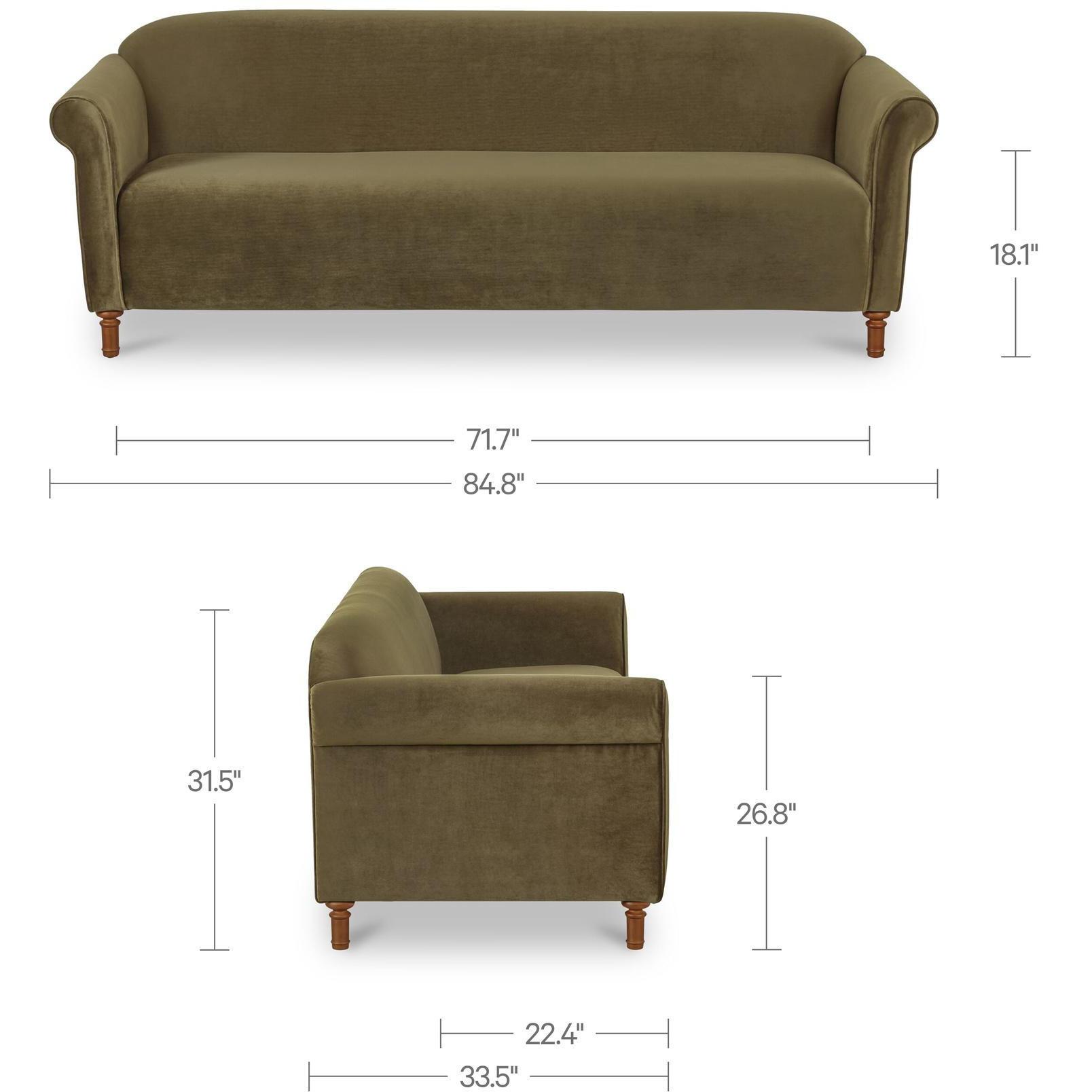 Harmony Sofa Dark Green Faux Mohair - Image 3