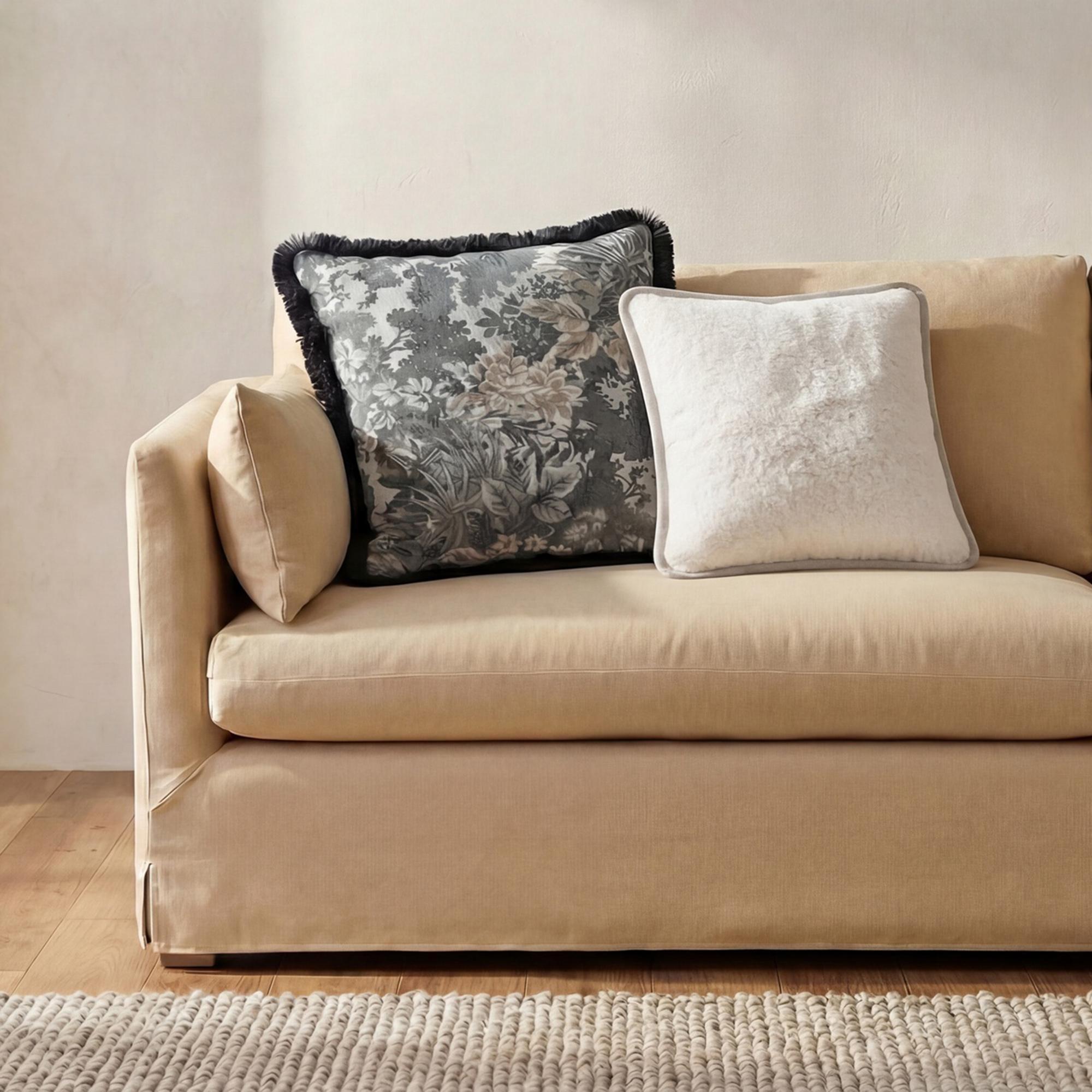 Carr 20In Cushion Faux Fur Cream - Image 2