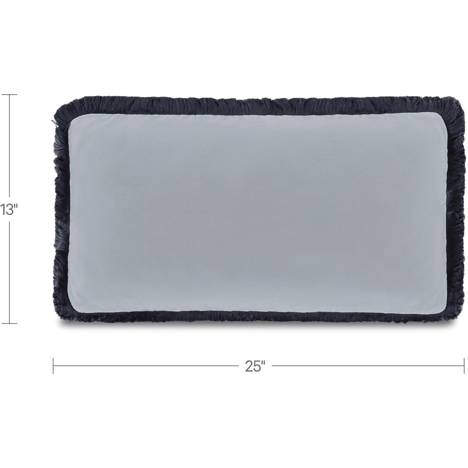 Yasmin Lumbar Cushion Light Blue Faux Mohair - Image 3