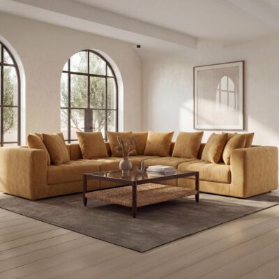 Alternative view of Davie Classic L Modular Sectional Golden Yellow