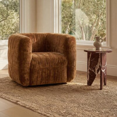 Alternative view of Grace Accent Table Rosso Levante Marble