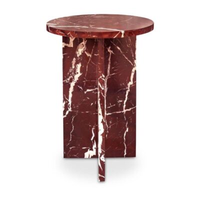 Grace Accent Table Rosso Levante Marble
