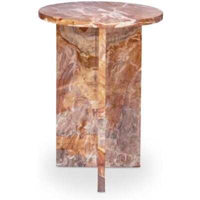 Grace Accent Table Orange Levante Marble