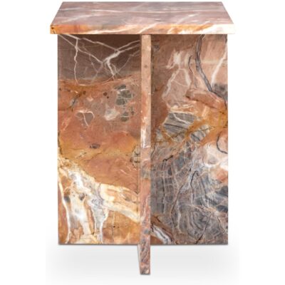 Blair Accent Table Orange Levante Marble