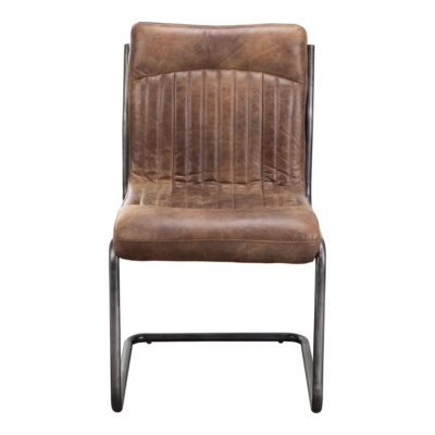 Alternative view of Ansel Dining Chair Grazed Brown Leather (Set of 2)