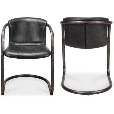 Alternative view of Freeman Dining Chair Onyx Black Leather (Set of 2)