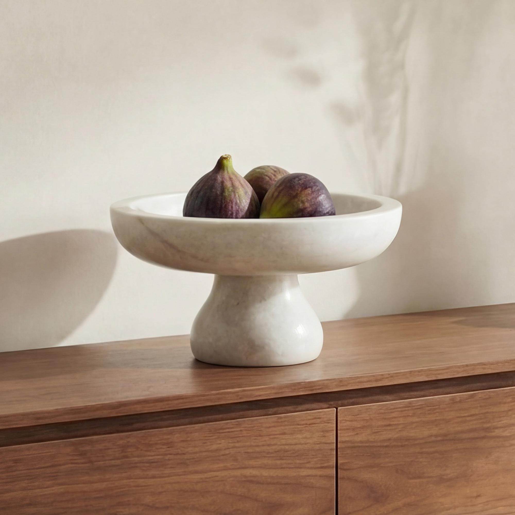 Palermo Pedestal Bowl White Marble - Image 2