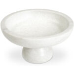 Palermo Pedestal Bowl White Marble - Image 3