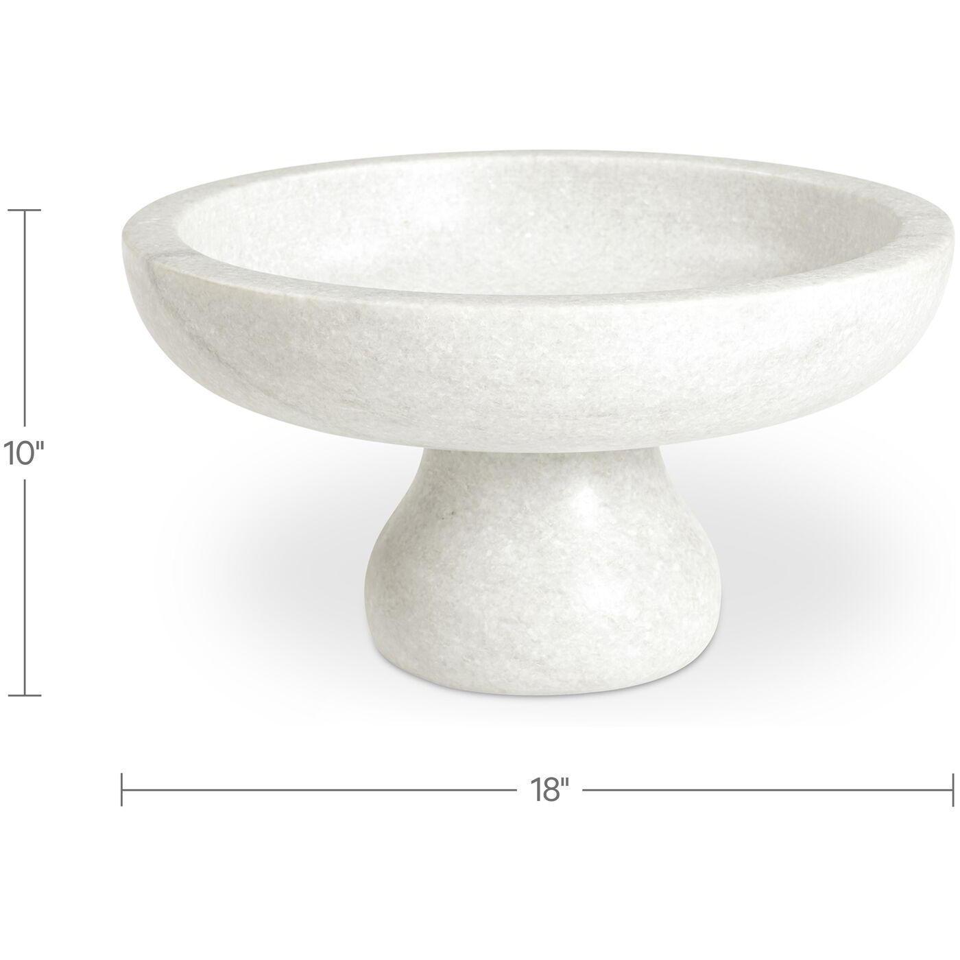 Palermo Pedestal Bowl White Marble - Image 3
