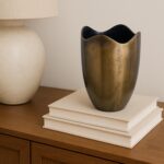 Athena Cast Aluminum Vase Antique Brass 7 Athena Cast Aluminum Vase Antique Brass - Image 4