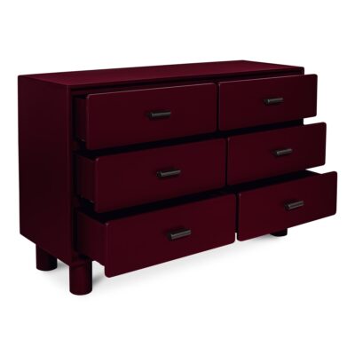 Alternative view of Jolene 6 Drawer Dresser Deep Red