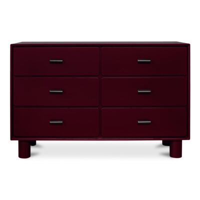 Jolene 6 Drawer Dresser Deep Red