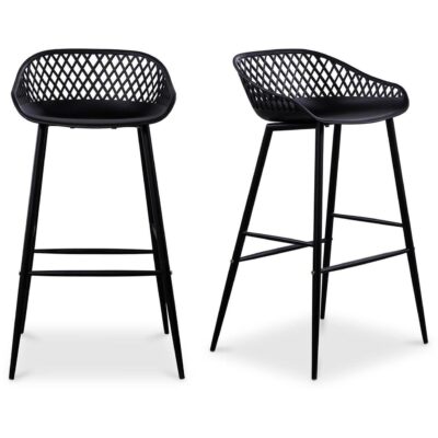 Alternative view of Piazza Outdoor Barstool Black (Set of 2)