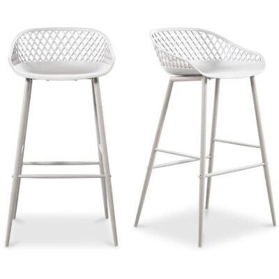 Alternative view of Piazza Outdoor Barstool White (Set of 2)